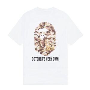OVO x Bape Ape Head T-Shirt White
